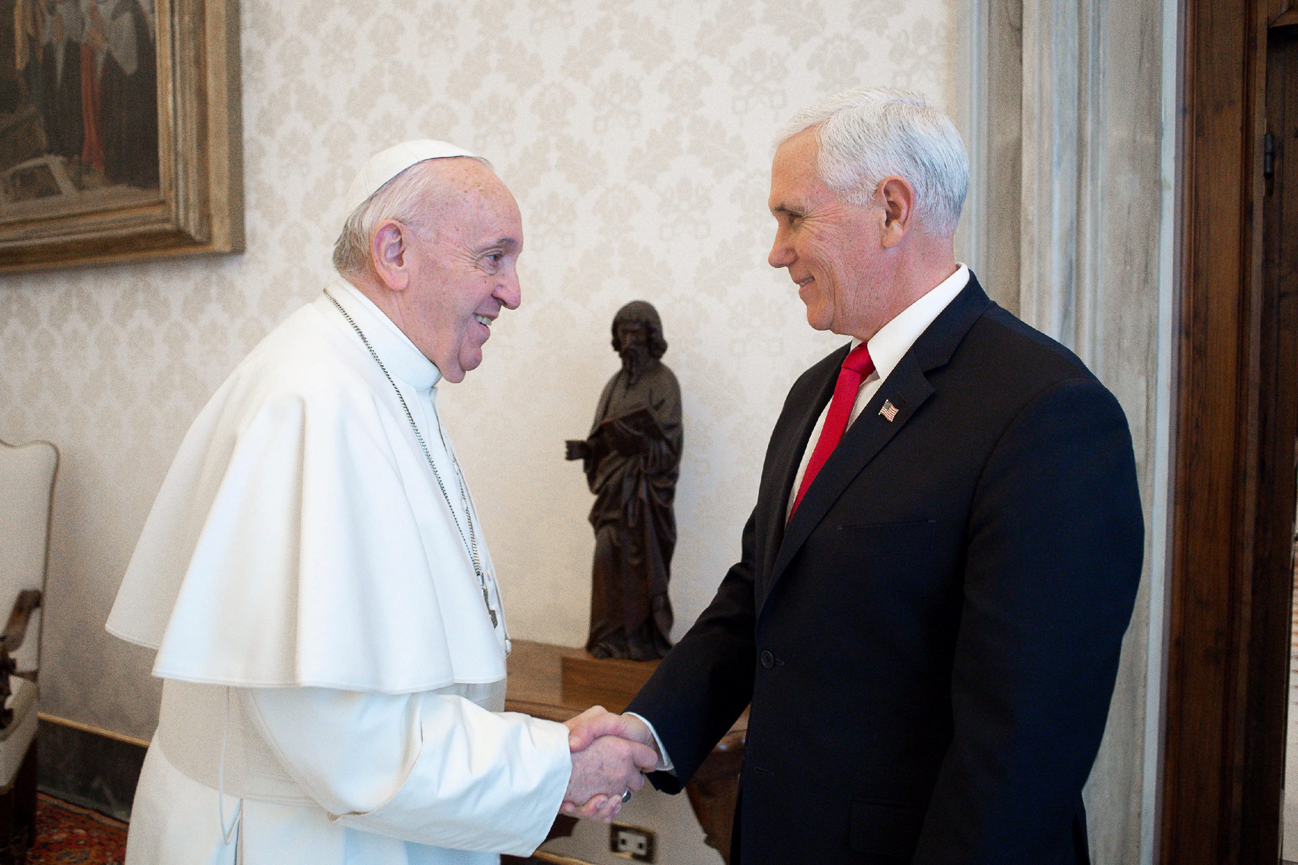 U.S. Vice President Pence Meets Pope, Jokes ‘You Have Made Me a Hero’