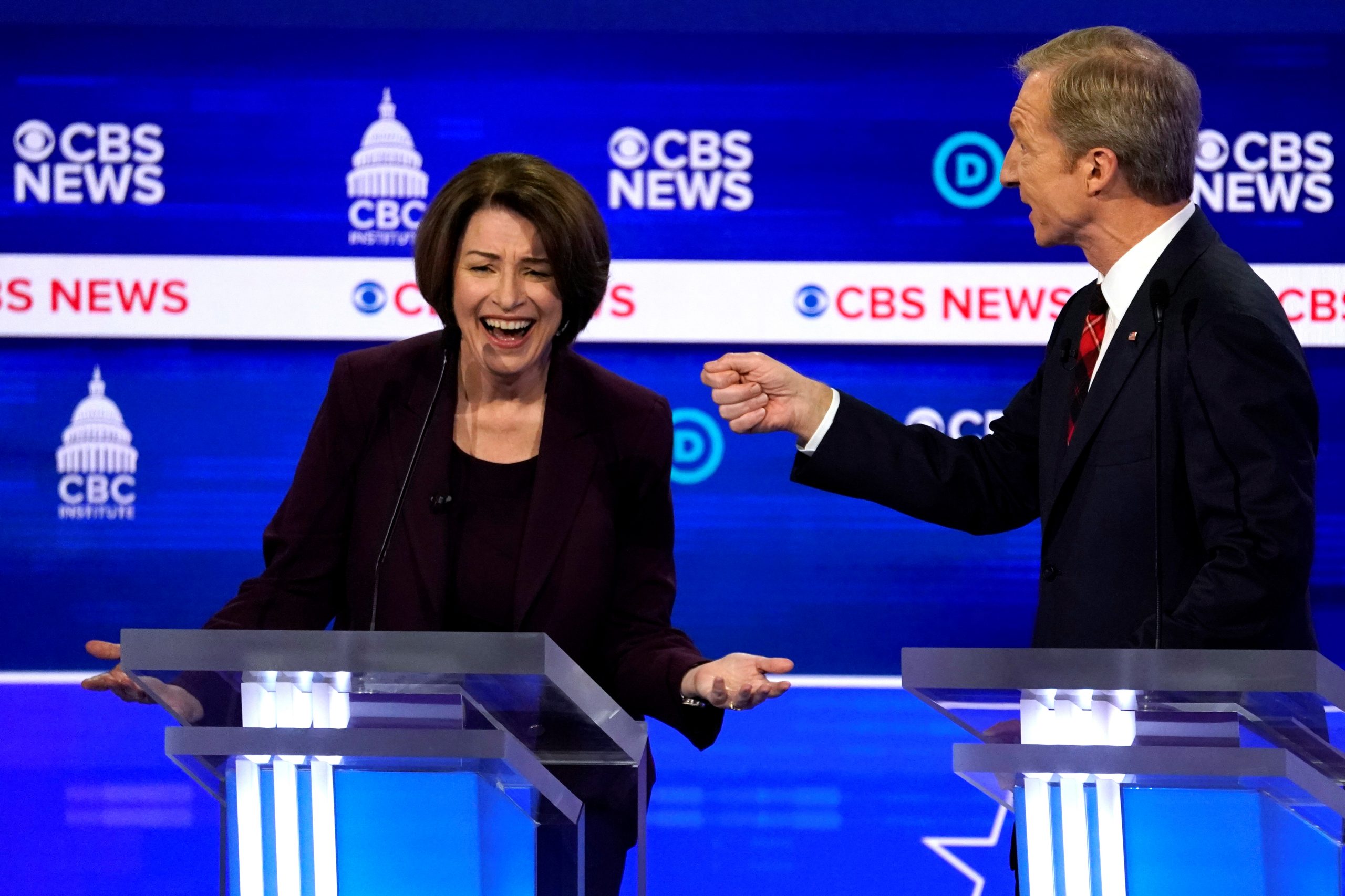 Klobuchar Said She Thought She Could ‘Actually Get Hit’ While ‘Literally Sandwiched’ Between Biden and Steyer