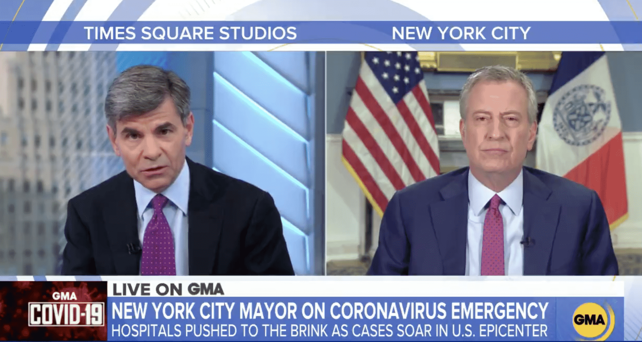 De Blasio: Trump Is ‘Not Looking at the Facts’ of Resources Needed Amid Coronavirus Crisis
