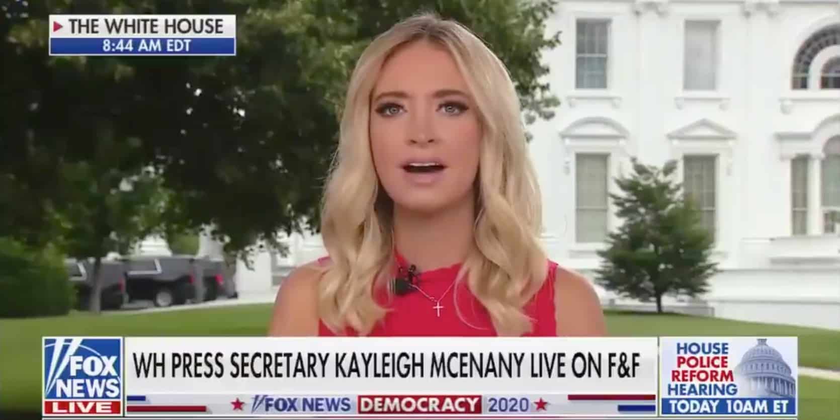 WH Press Sec Defends Trump’s Tweet About 75-Year-Old Buffalo Protestor