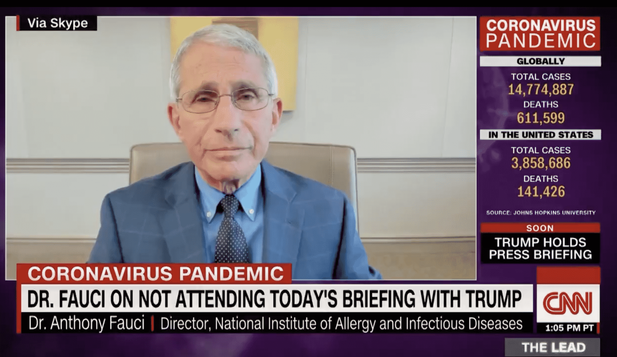Fauci Says He Was Not Invited to Tuesday’s White House Coronavirus Briefing