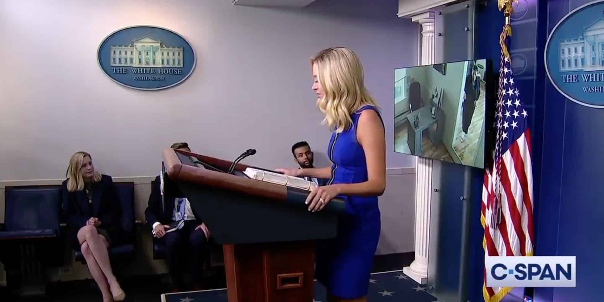 McEnany Plays Pelosi Hair Salon Footage on a Loop During Press Briefing