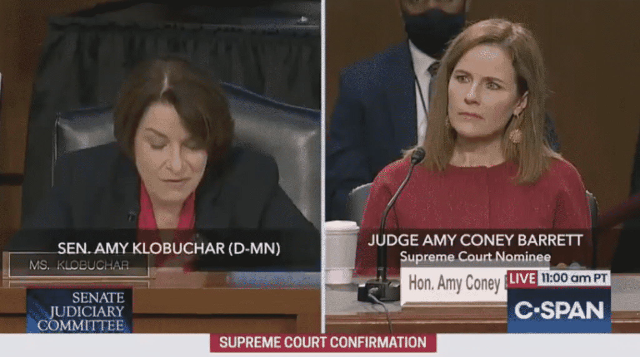 Klobuchar to Barrett: ‘You Would Be the Polar Opposite of Justice Ginsburg’