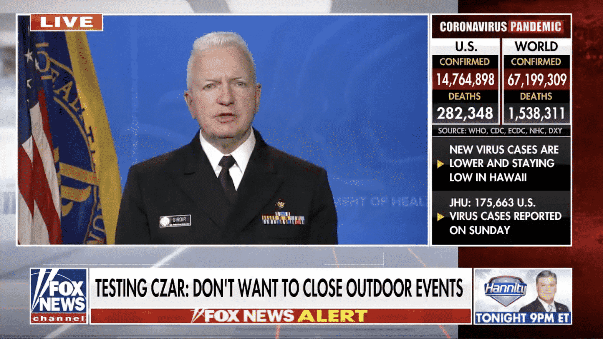 White House Coronavirus Testing Czar Criticizes California Counties for Shutting Down Outdoor Dining