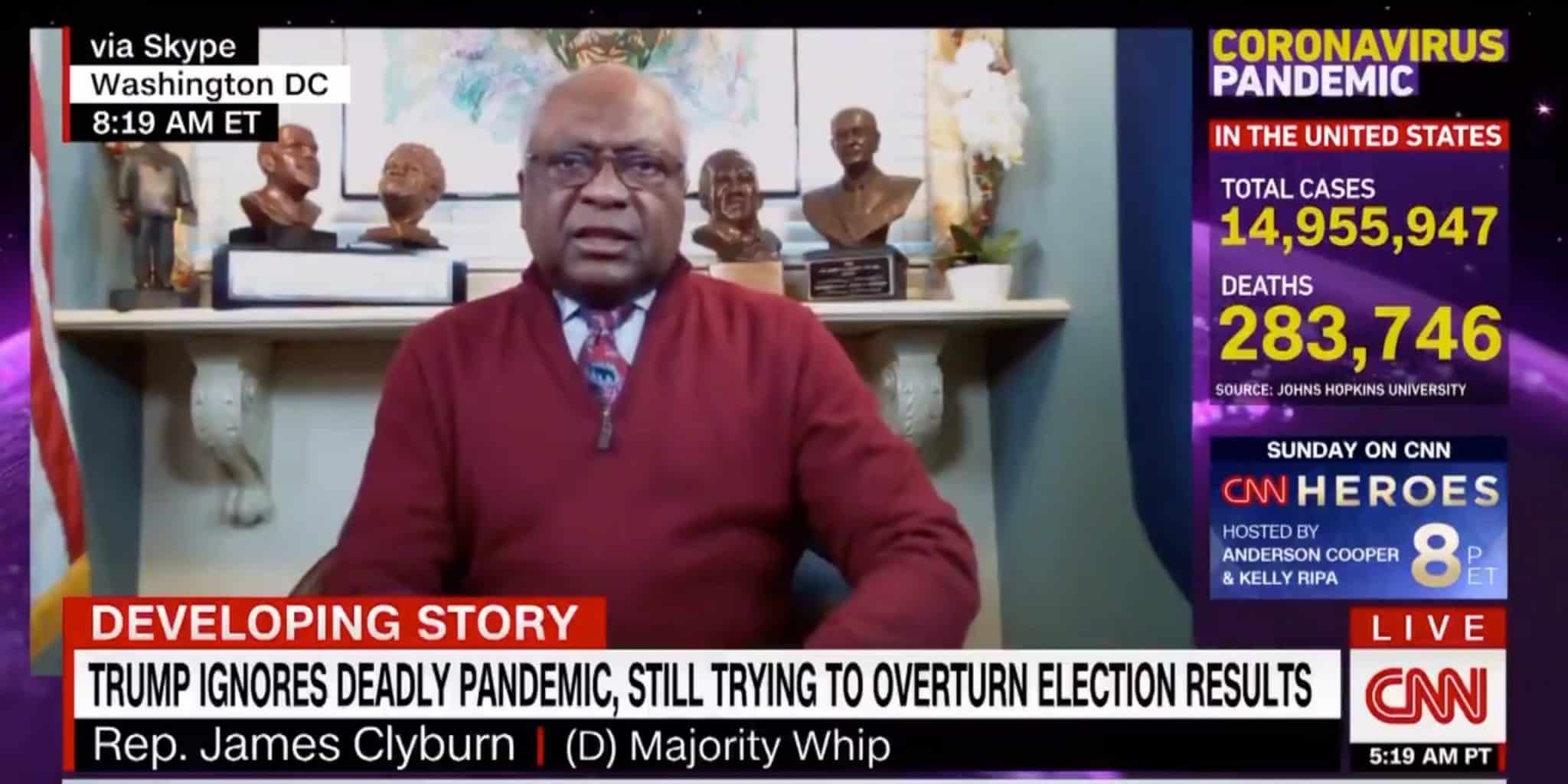 Clyburn: Trump’s Attempt To Overturn the Election Is ‘An Attempted Coup’