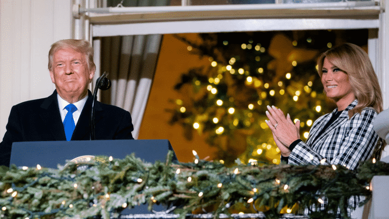 POTUS, Melania Trump Wear Matching Tuxedos in Their 2020 Christmas Photo