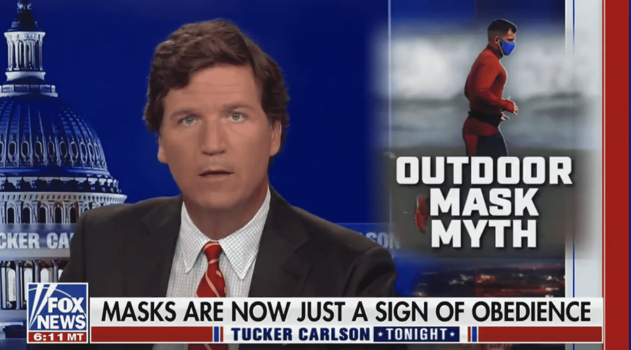 Tucker Carlson Tells Viewers To ‘Call the Police Immediately’ if They See Kids Wearing Masks Outdoors