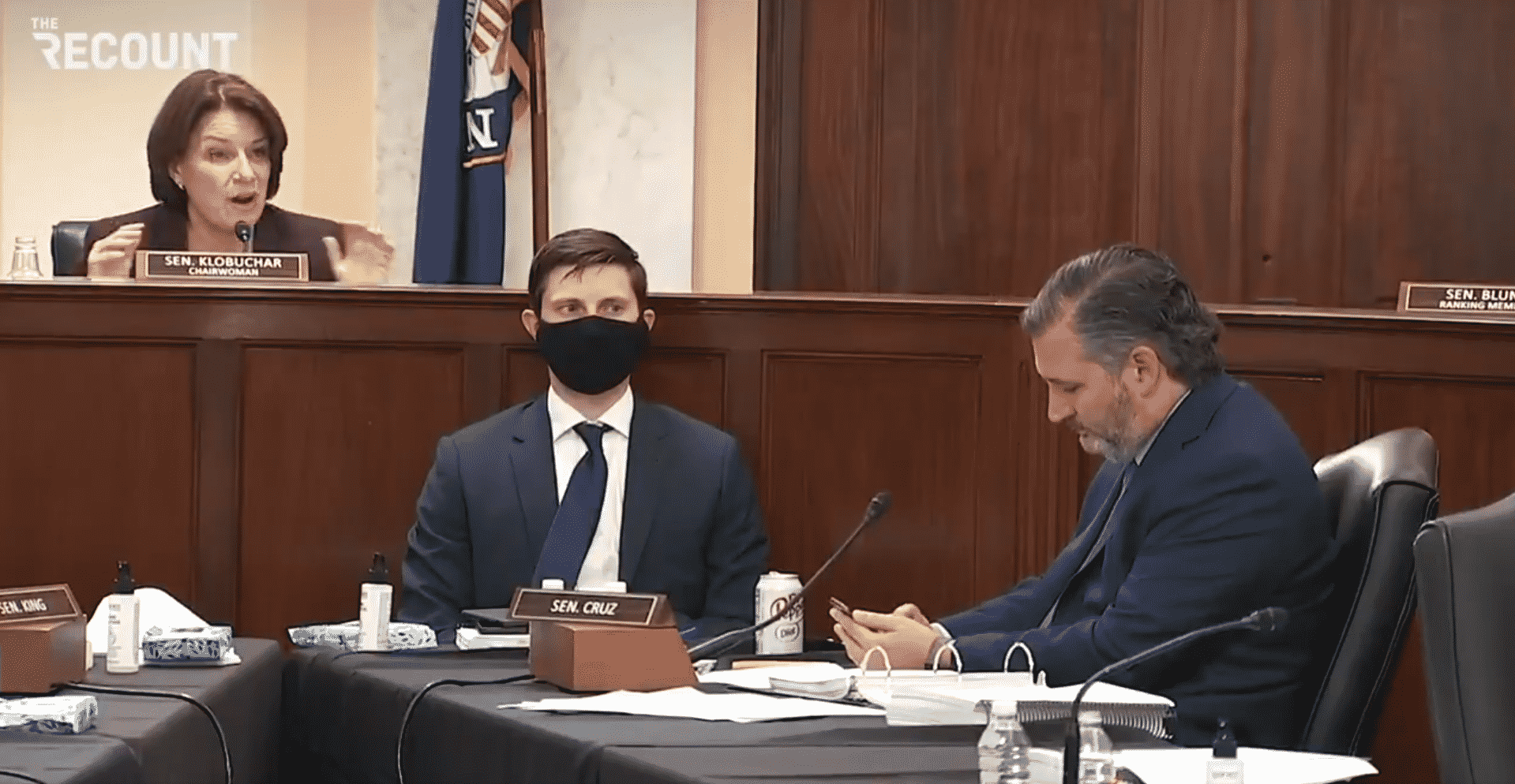 Cruz Appears To Tweet During Senate Hearing As Klobuchar Lays Into Him for Contesting the Election