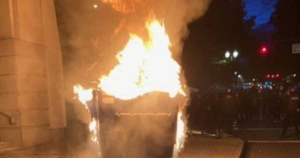 Portland Rioters Commemorate Anniversary of George Floyd’s Death by Setting Fires, Smashing Windows, Attacking Police