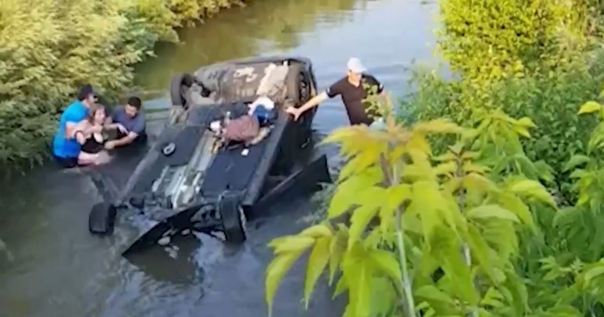 Good Samaritan Credited with Saving Woman's Life After Her Car Veers Off Road and Flips Into Canal