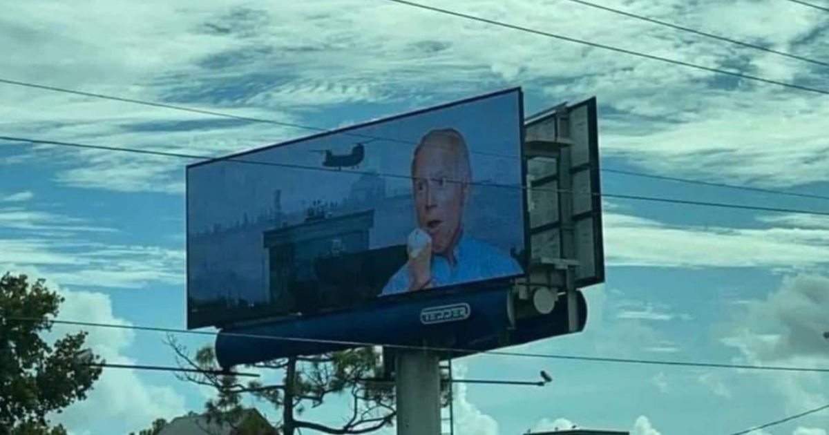 Photos: Ice Cream-Eating Biden Trolled by Anonymous Billboard Buyer for His Afghanistan Failure