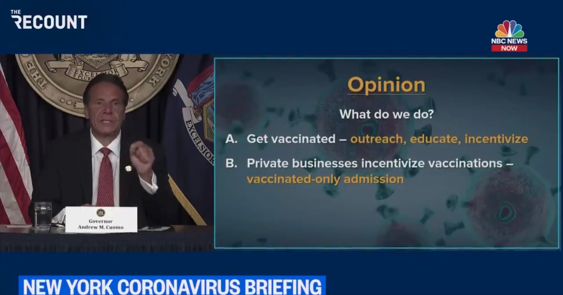 Cuomo Urges Businesses To ‘Run a Vaccine-Only Establishment’