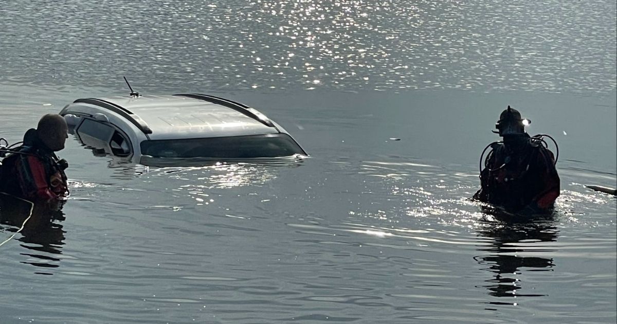 Police Perform Dramatic Water Rescue After Driver Loses Control and Plunges Deep Into River Below