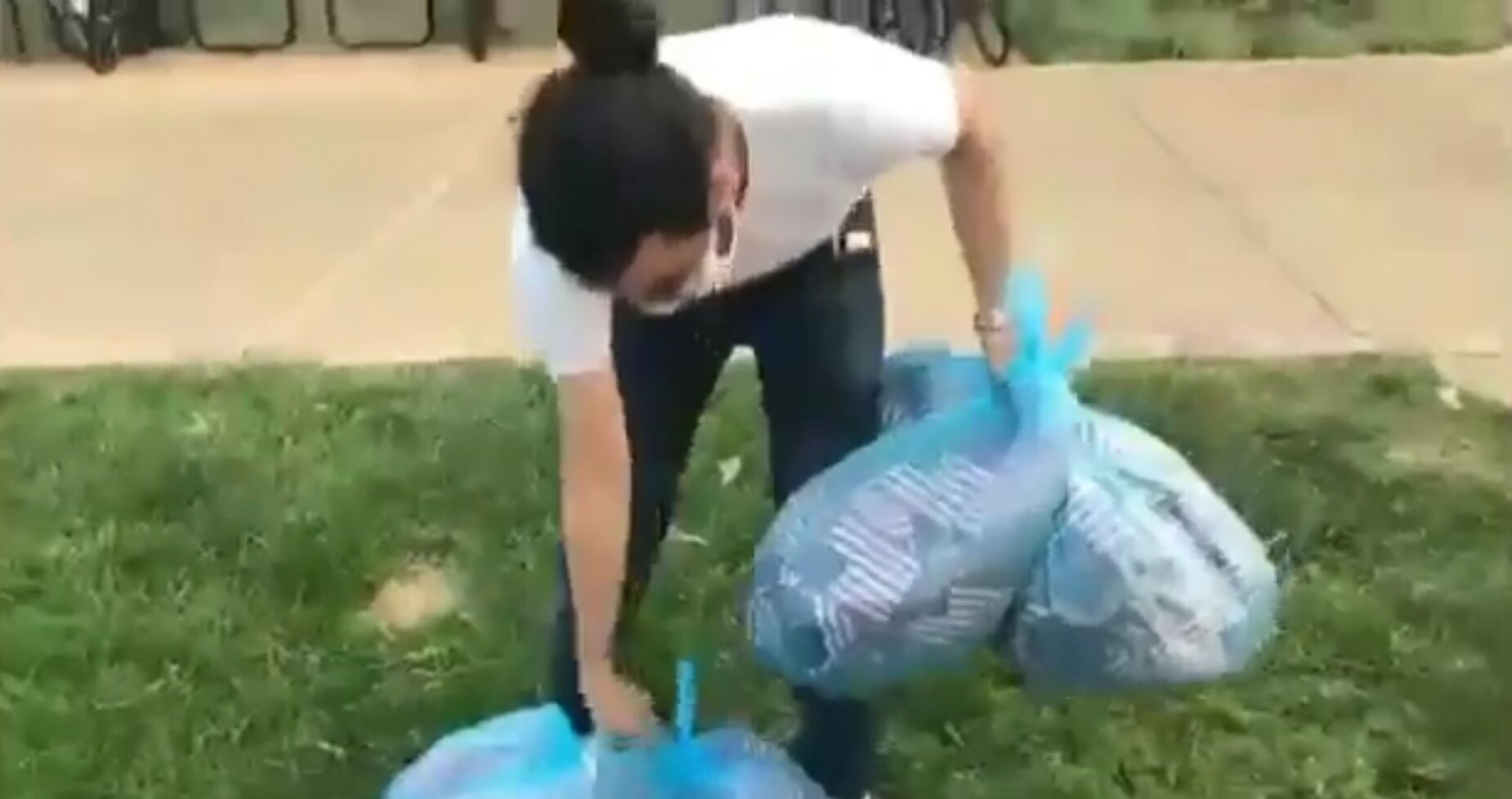 Watch: College Student Removes American Flags From Site of 9/11 Memorial