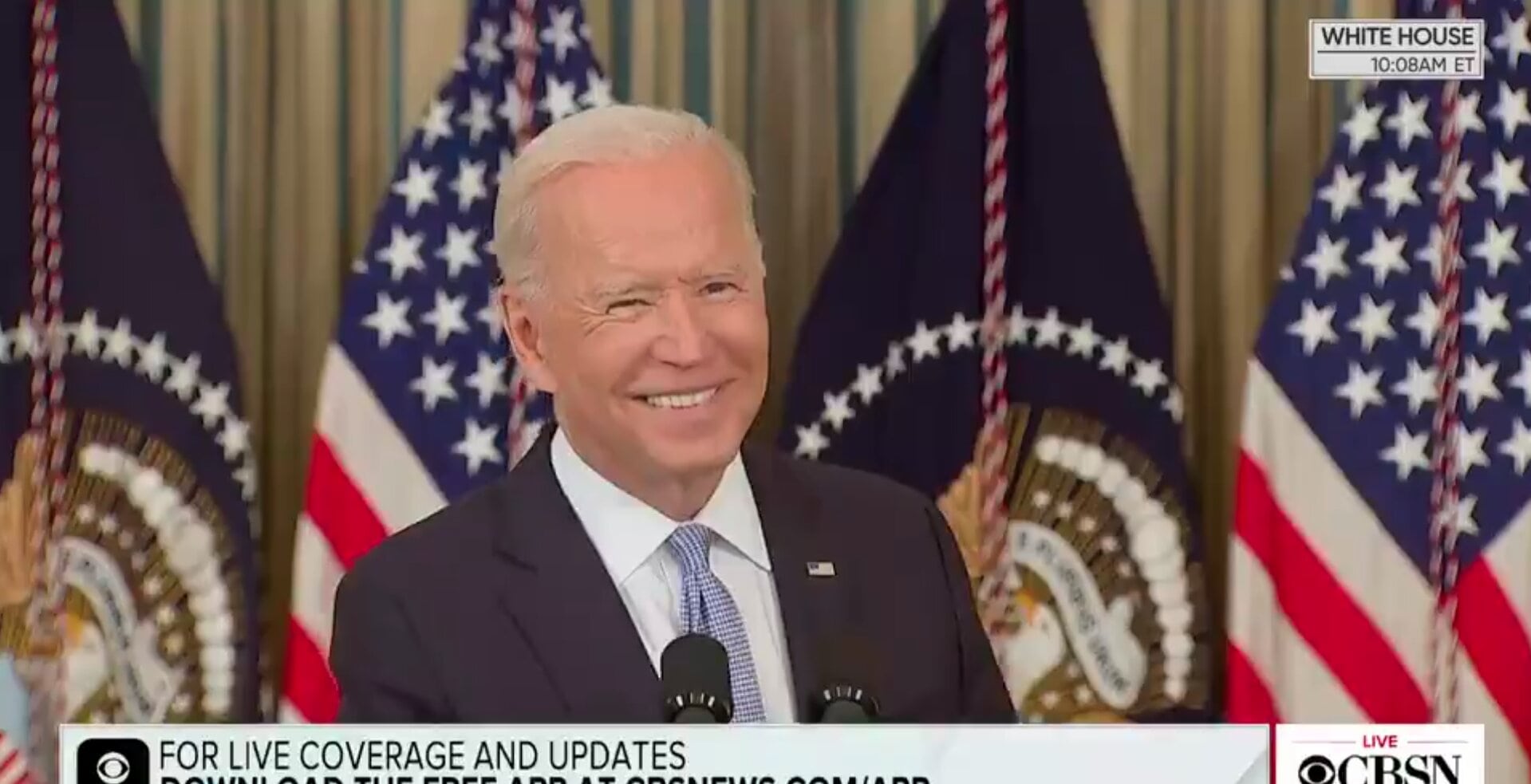 Biden Appears to Take a Shot at Trump When Asked About Crises Facing His Presidency