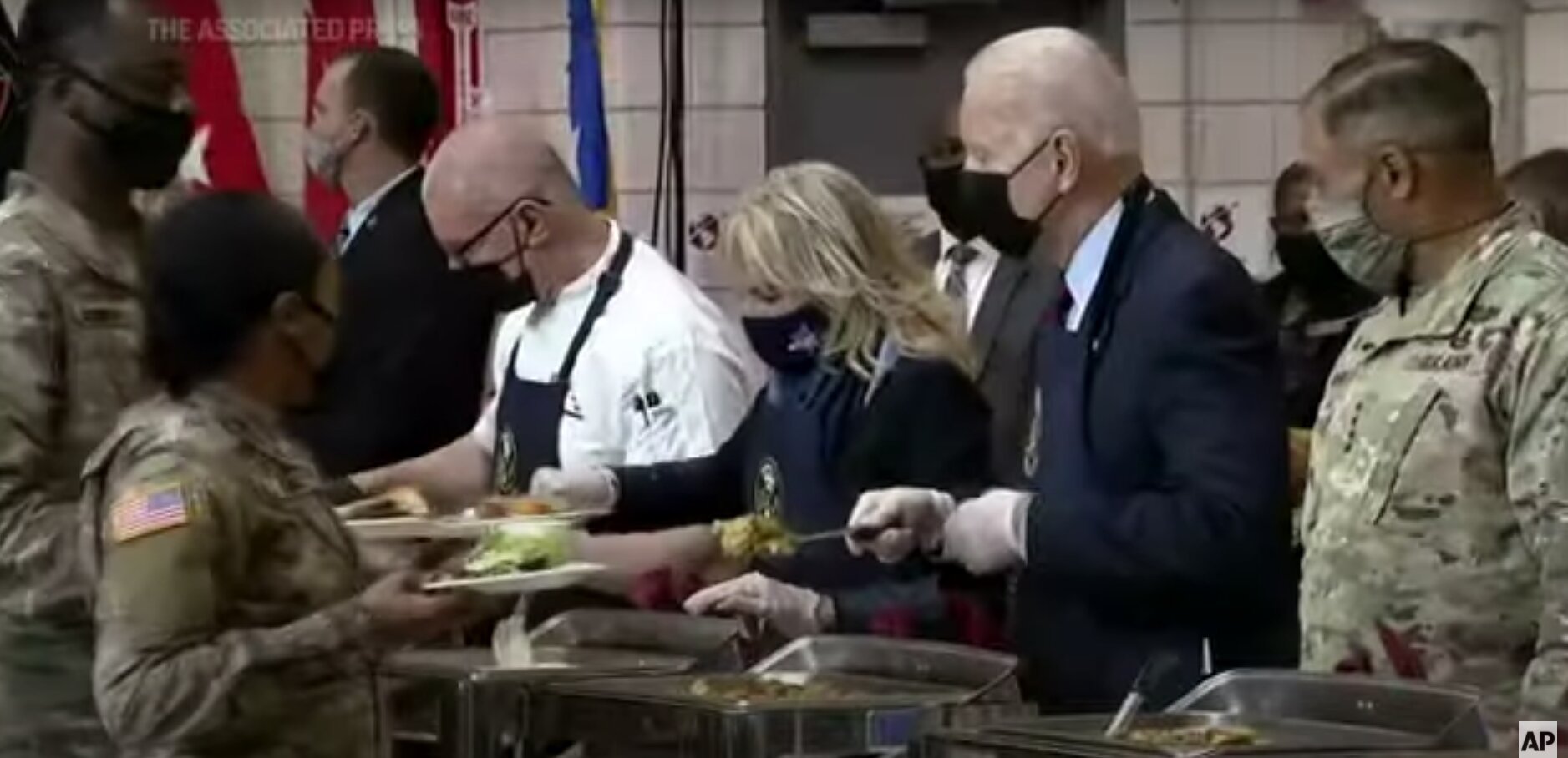 Biden, First Lady Join Troops for ‘Friendsgiving’ Meal to Thank Them for Their Service