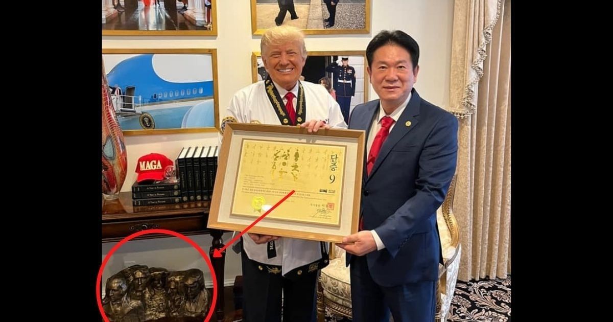 Strange Object Spotted in Trump’s Office Is Identified as Mt. Rushmore Sculpture With a MAGA Twist
