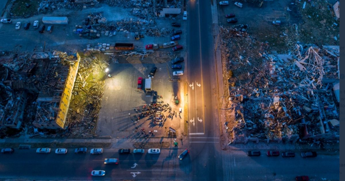 Congregations from Destroyed Kentucky Churches Meet at Lot That Used to Separate Them, Give Thanks to God