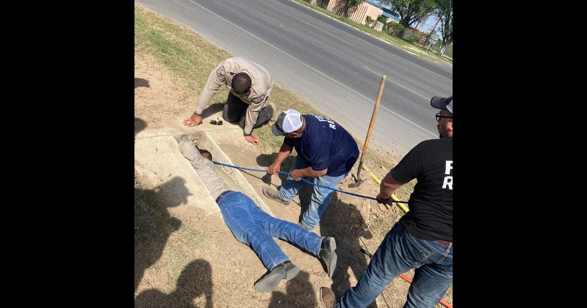 Video: Rescuers Work to Save Mother Dog and Puppies Hiding Out in Texas Storm Drain