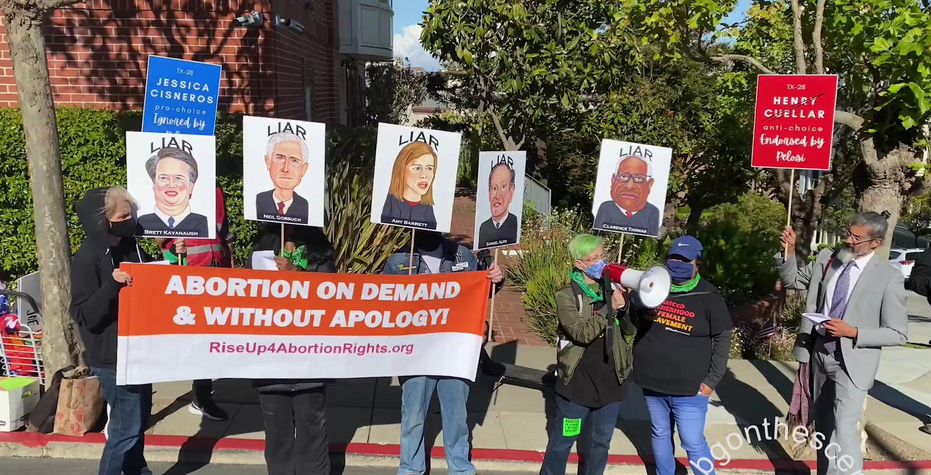 Pro-choice Protesters Gather Outside of Pelosi’s Home
