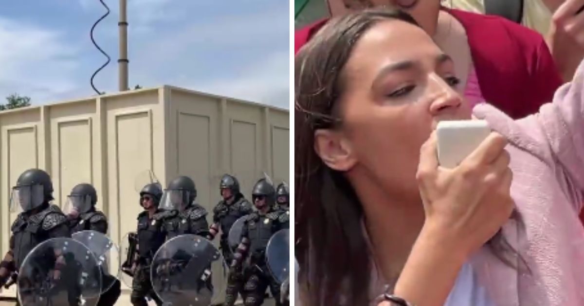 Police in Riot Gear Arrive at Supreme Court As Crowd Grows and Is Spurred On by AOC