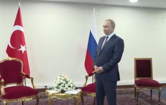 Watch: Turkish President Makes Vladimir Putin Wait for Meeting in Diplomatic Humiliation