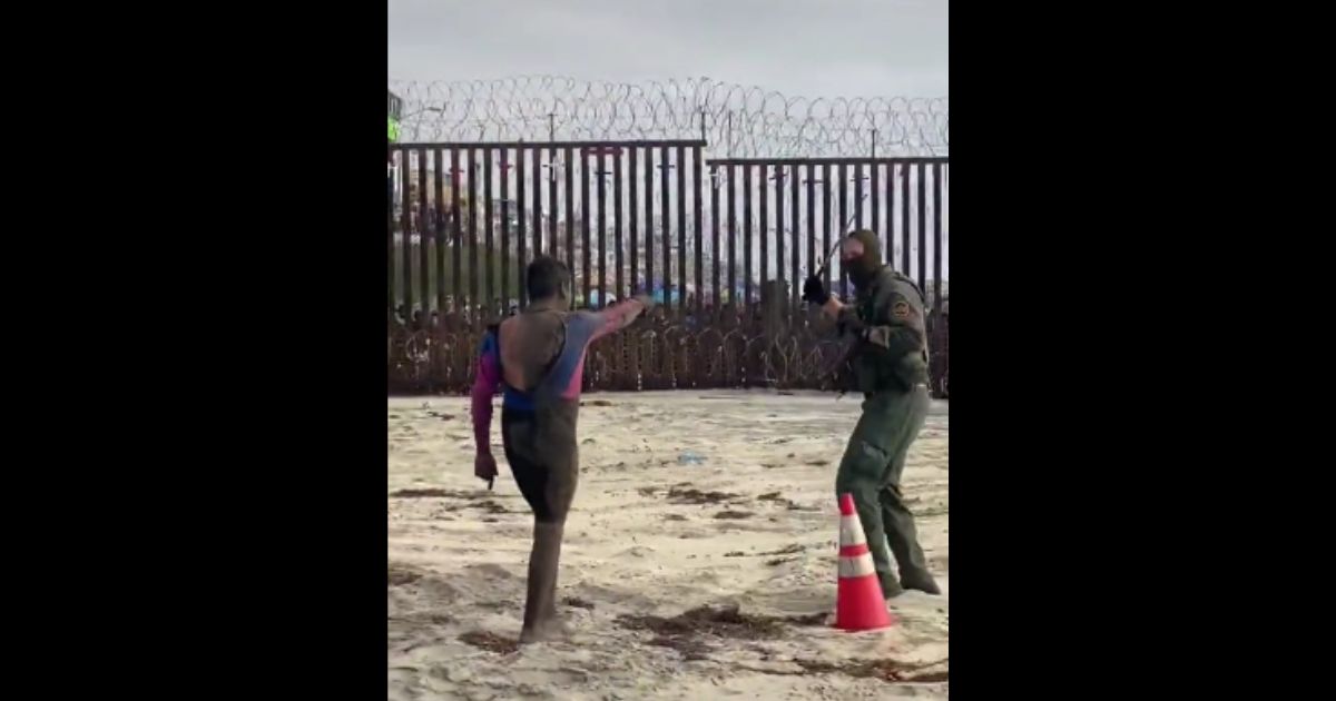Video: Border Patrol Fends Off Hostile Alleged Smuggler, Then Help Suddenly Arrives and Ends Stand Off with Tackle