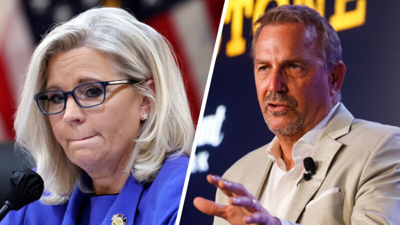 'Kevin Costner Is a Pretend Rancher': Liz Cheney's Primary Opponent Unleashes on Her Over Hollywood Endorsement