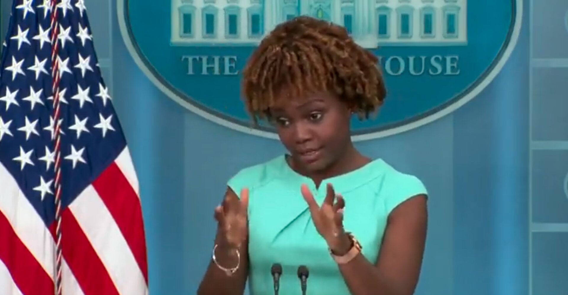 Watch: Doocy Asks Karine Jean-Pierre About Comments Biden Says Would Make Her a Threat to Democracy