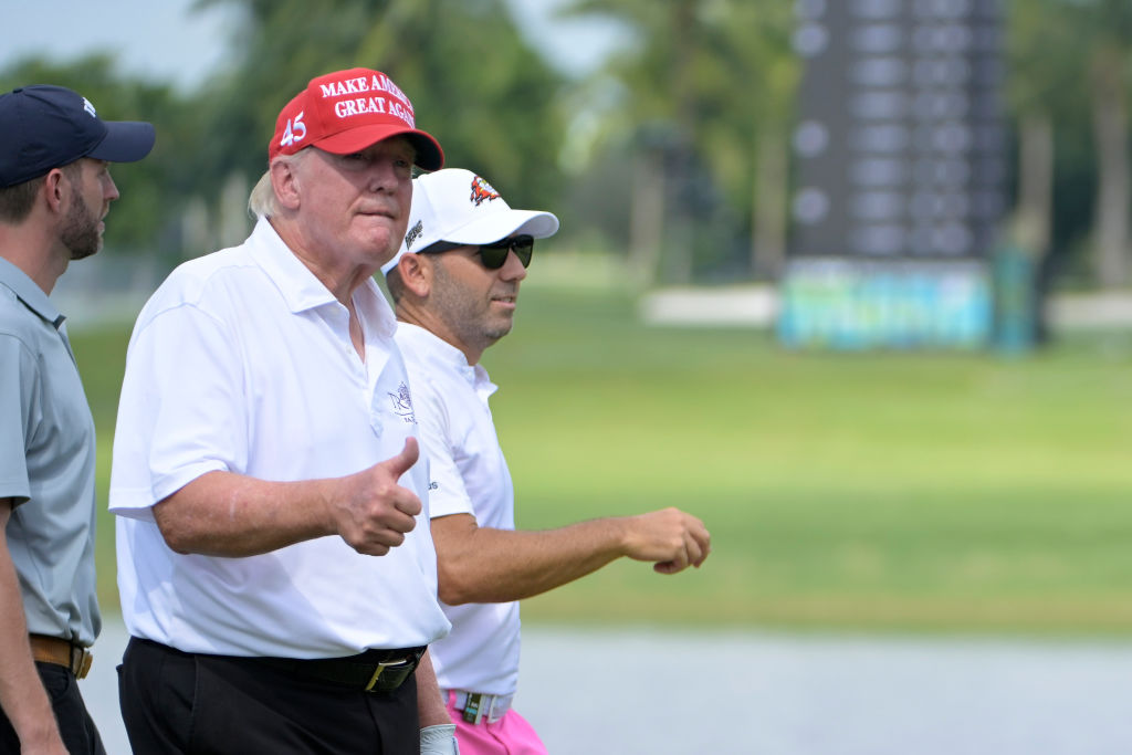 ‘I Don’t Think So’: Trump Tees Off on Biden with Mic Drop at Golf Tournament