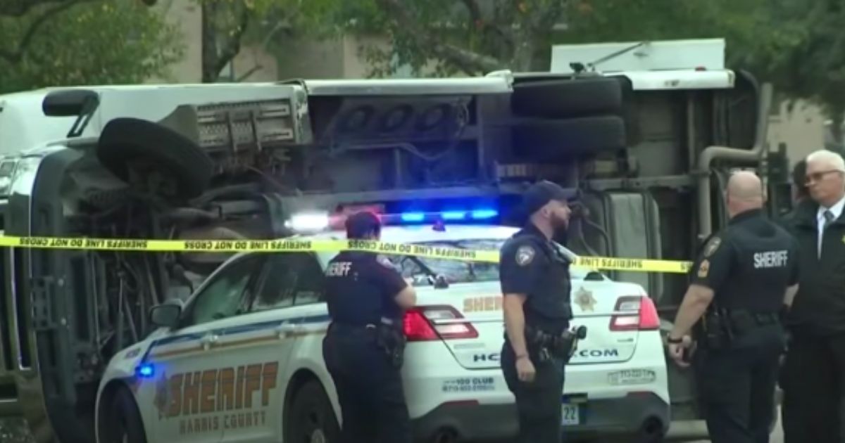 A church bus flipped over in Texas.