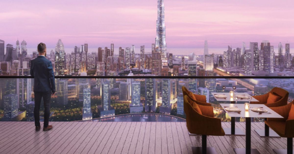The image is of a skyscraper that will potentially break the record for the largest residential tower.