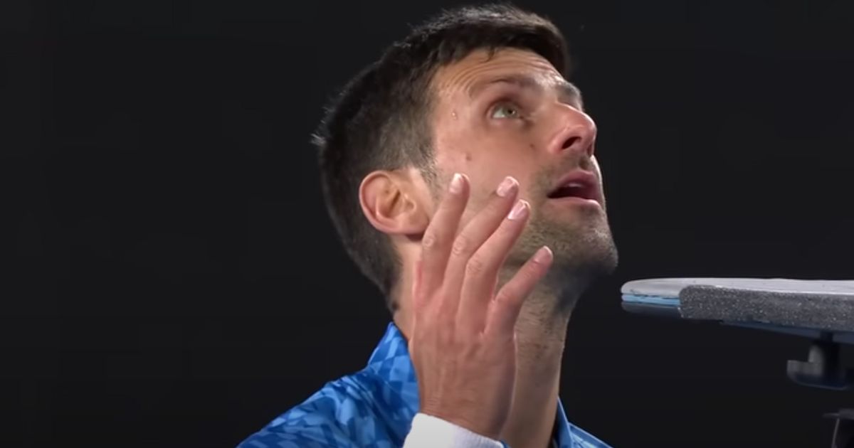 Tennis star Novak Djokovic argues with an umpire about hecklers in the crowd at the Australian Open.