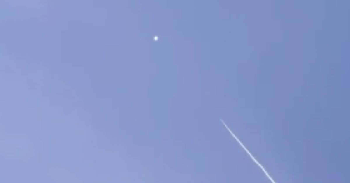 People are heard cheering as the balloon was shot down on Saturday.