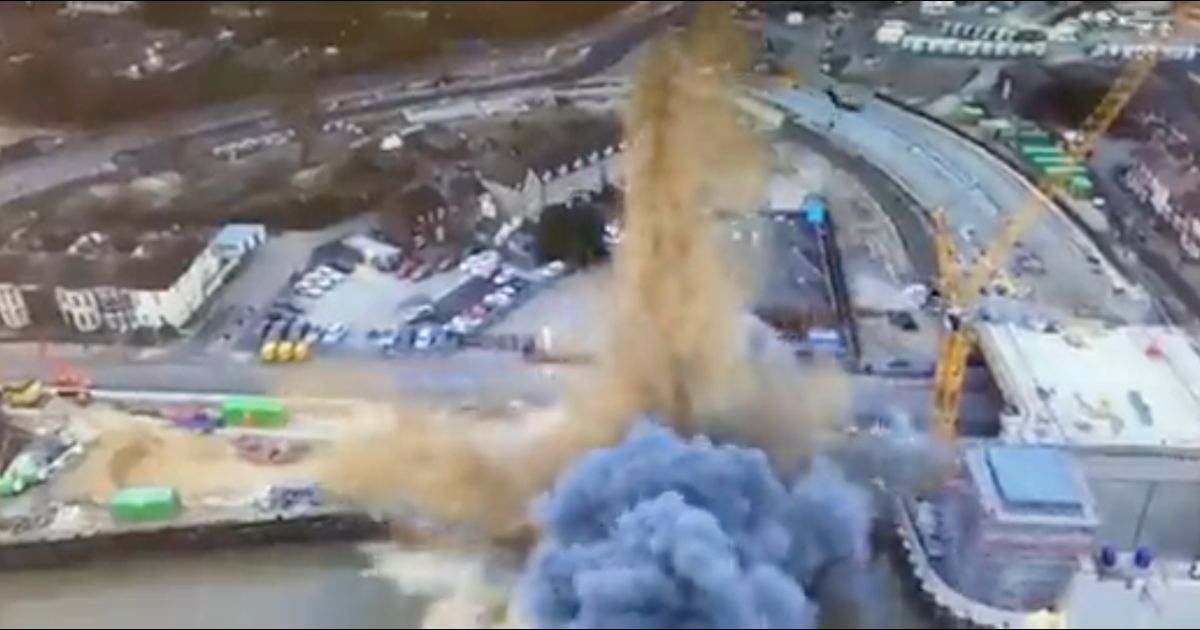 An unexploded bomb from World War II suddenly detonated in a small English town on Tuesday.