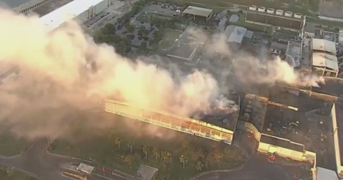 A fire broke out on Sunday at the Covanta Energy plant in Doral, Florida.