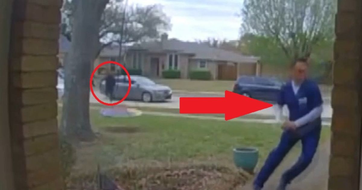 The man made a dash for his backyard when he saw someone charging aggressively at him.