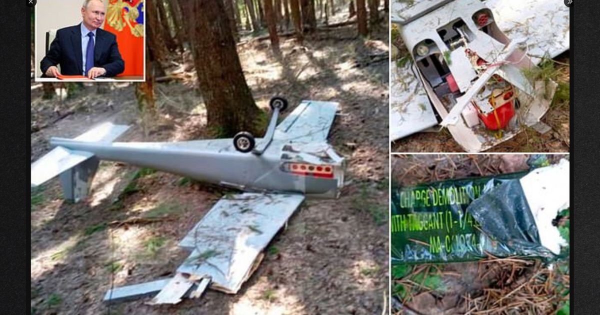 The drone, packed with 37 pounds of explosives, made it to an area outside Moscow, according to news reports.