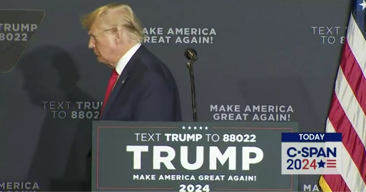 A crowd laughed as Donald Trump shuffled away from the podium, imitating a confused Joe Biden at a New Hampshire campaign appearance Thursday.