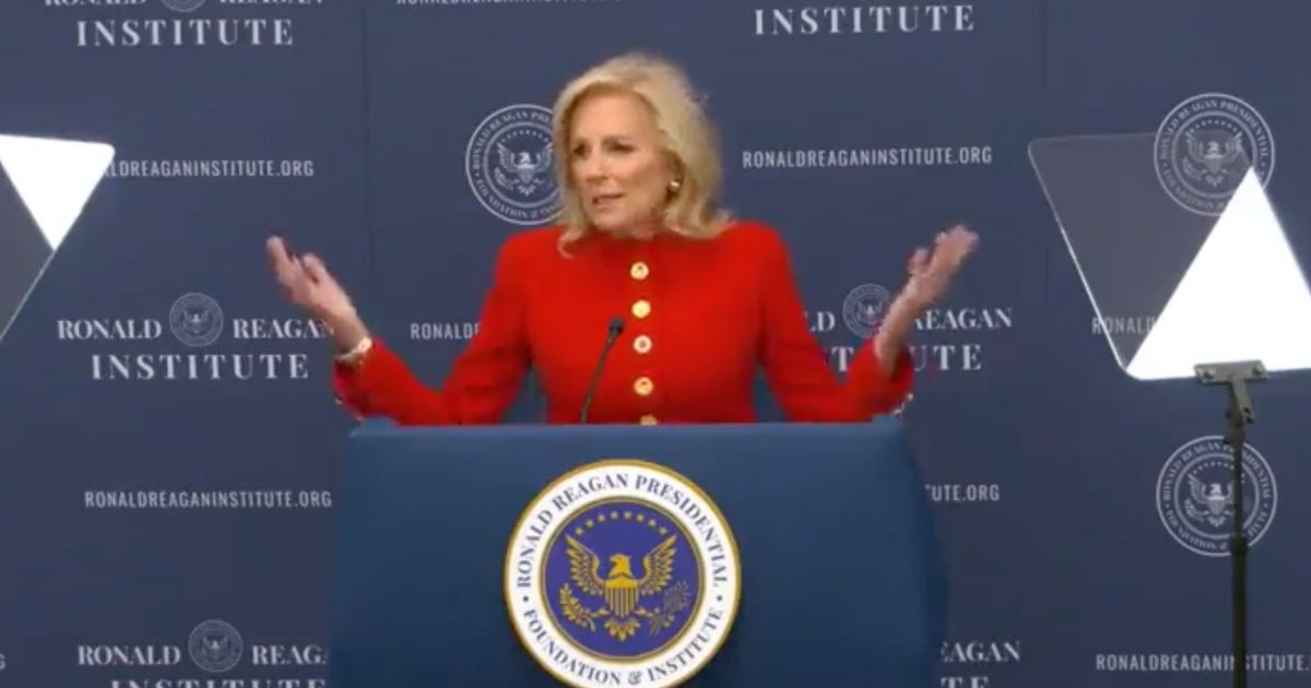 First lady Jill Biden was speaking at the Reagan Institute Summit on Education Thursday.