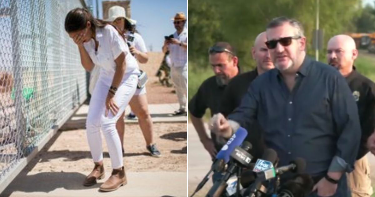Sen. Ted Cruz asked Rep. Alexandria Ocasio-Cortez a question during remarks in Brownsville, Texas, on Thursday.