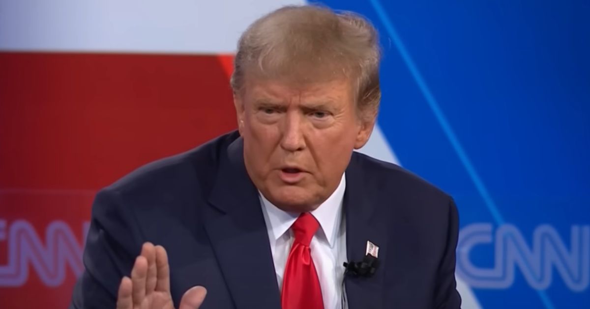 Former President Donald Trump speaks during his CNN town hall on Wednesday in New Hampshire.