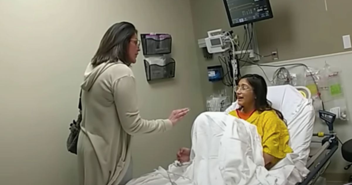 This YouTube screen shot shows Alexee Trevizo, 19, and her mother at the hospital.