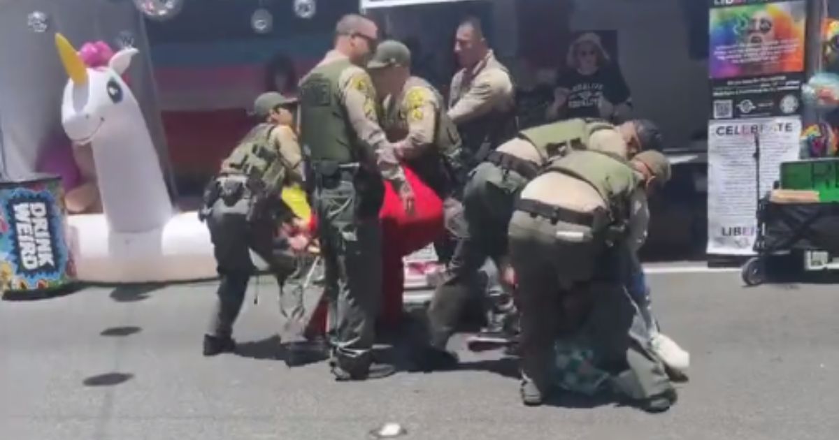 On Saturday, sheriff's deputies arrested Hunter Lee Darling at a "pride" even in West Hollywood, California, after realizing he had a warrant out for his arrest.