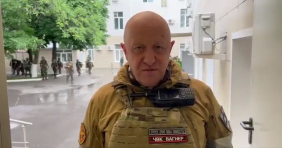 Yevgeny Prigozhin making a statement