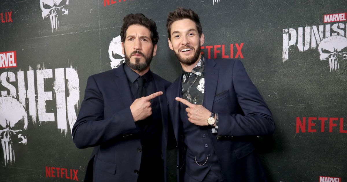 Jon Bernthal and Ben Barnes attend "Marvel's The Punisher" Seasons 2 Premiere at ArcLight Hollywood on Jan. 14, 2019, in Hollywood, California.
