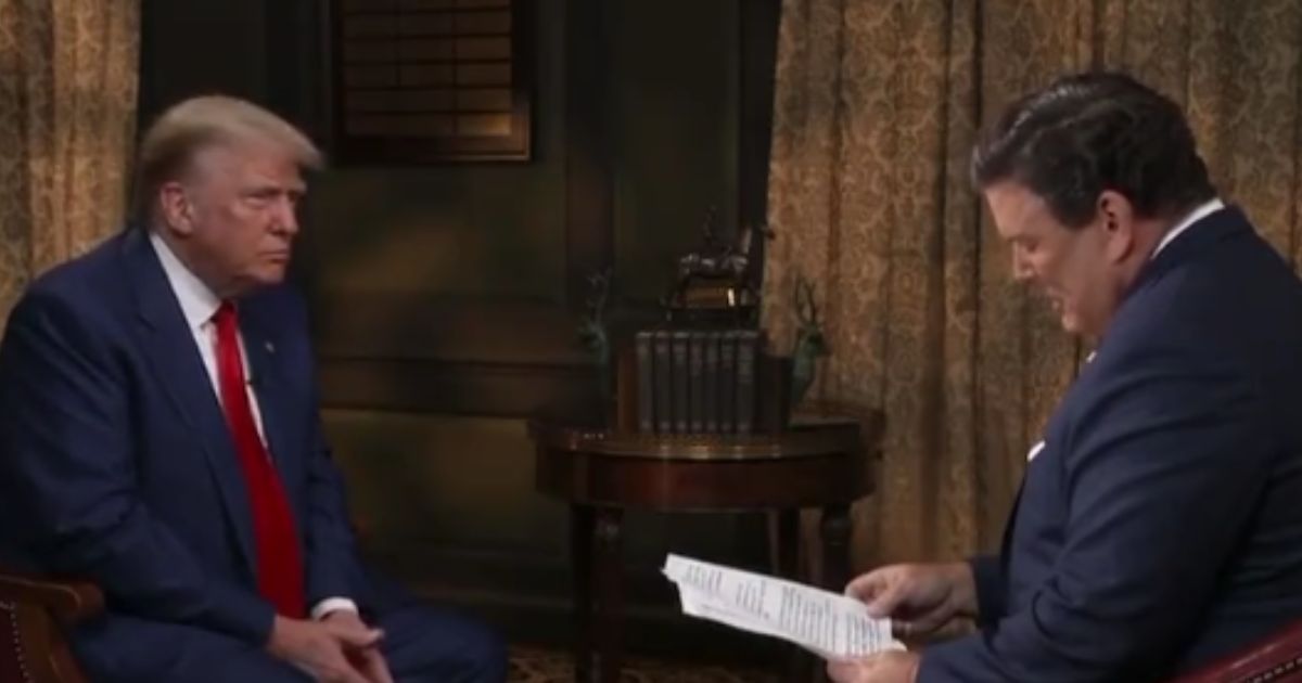 Former President Donald Trump speaks with Fox News' Bret Baier.