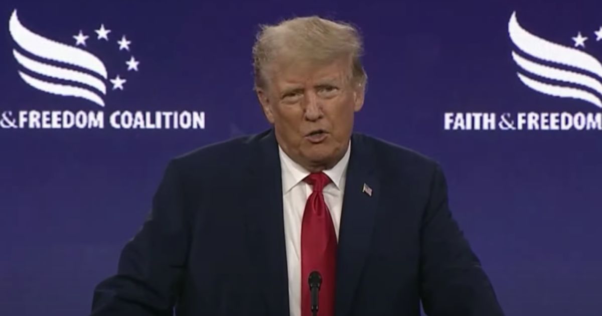 Former President Donald Trump speaks at the Faith & Freedom Coalition Gala in Georgia on Saturday.