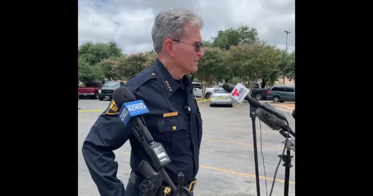San Antonio Police Department Chief William McManus gives a press conference on Friday.