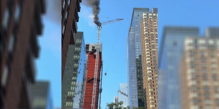 NYC Crane Catches Fire and Partially Collapses on Building, 6 Injured